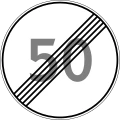Знак 3.25 Конец зоны ограничения максимальной скорости